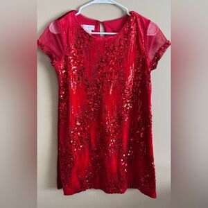 Bonnie Jean Red Sequin Formal Girls Dress, Size 14